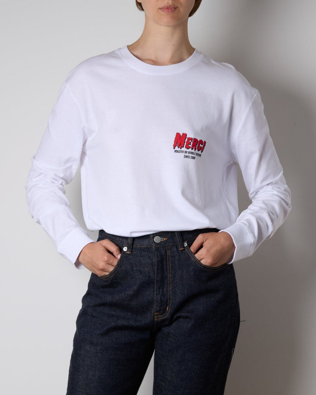 Merci - T-Shirt Ml Roasted - Blanc