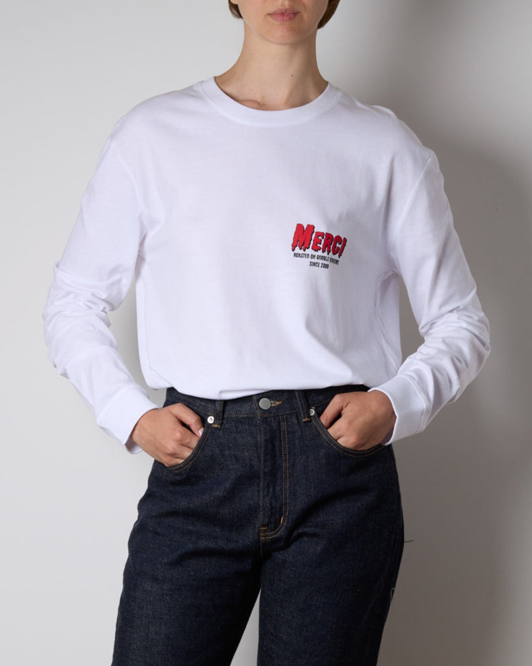 Merci - Roasted Long-Sleeve T-Shirt - White