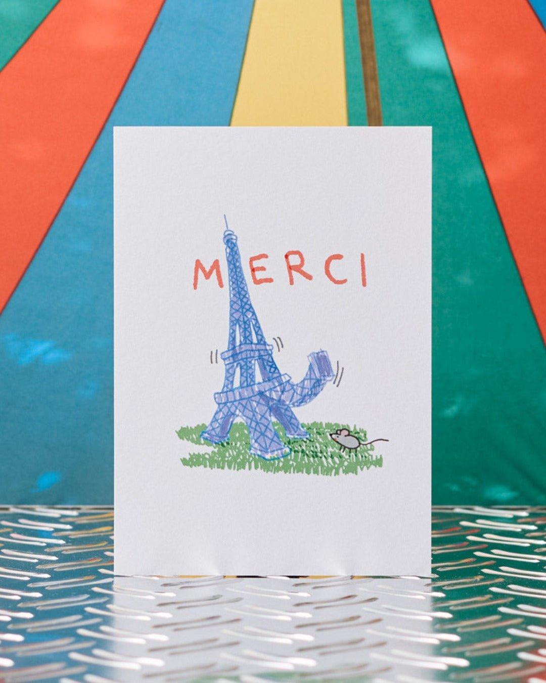 Merci x Shia Mcshia - Carte Postale Tour Eiffel Et Souris