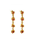 Sofia Rocha - Boucles D'Oreilles Petra Extra Longues - Or & Fuschia