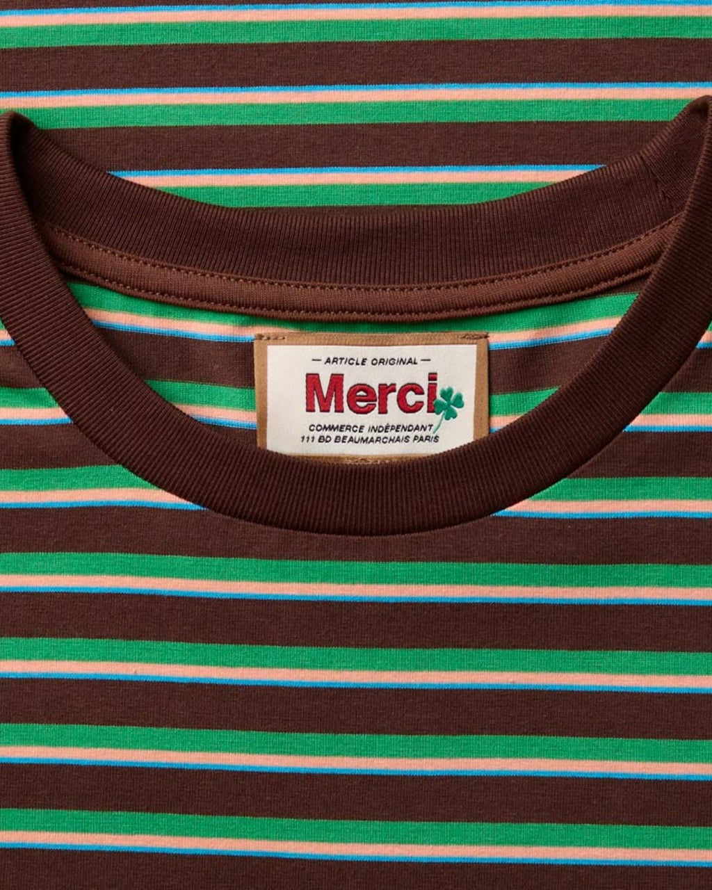 Merci - Vadim Striped T-Shirt - Brown & Green
