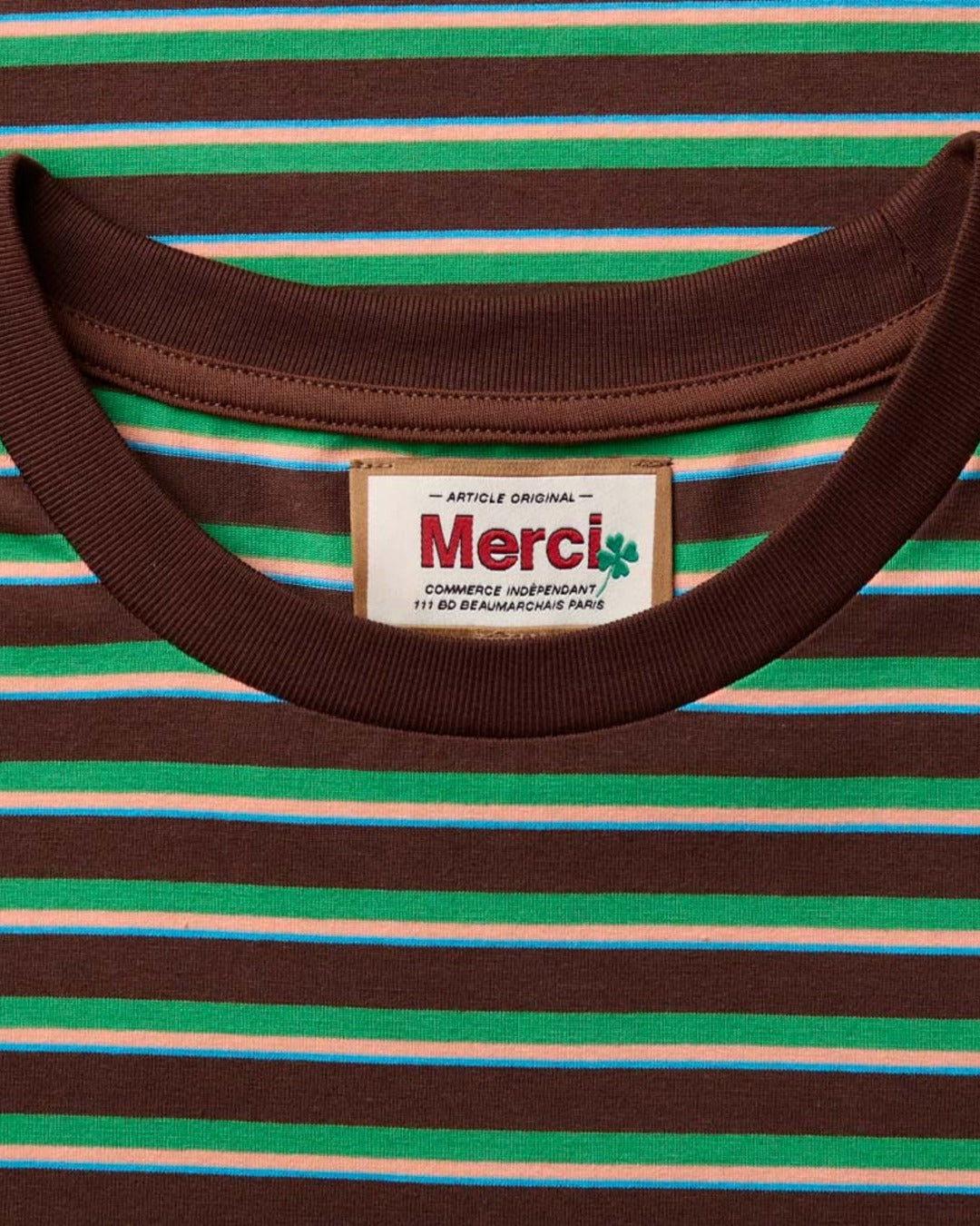Merci - Vadim Striped T-Shirt - Brown & Green