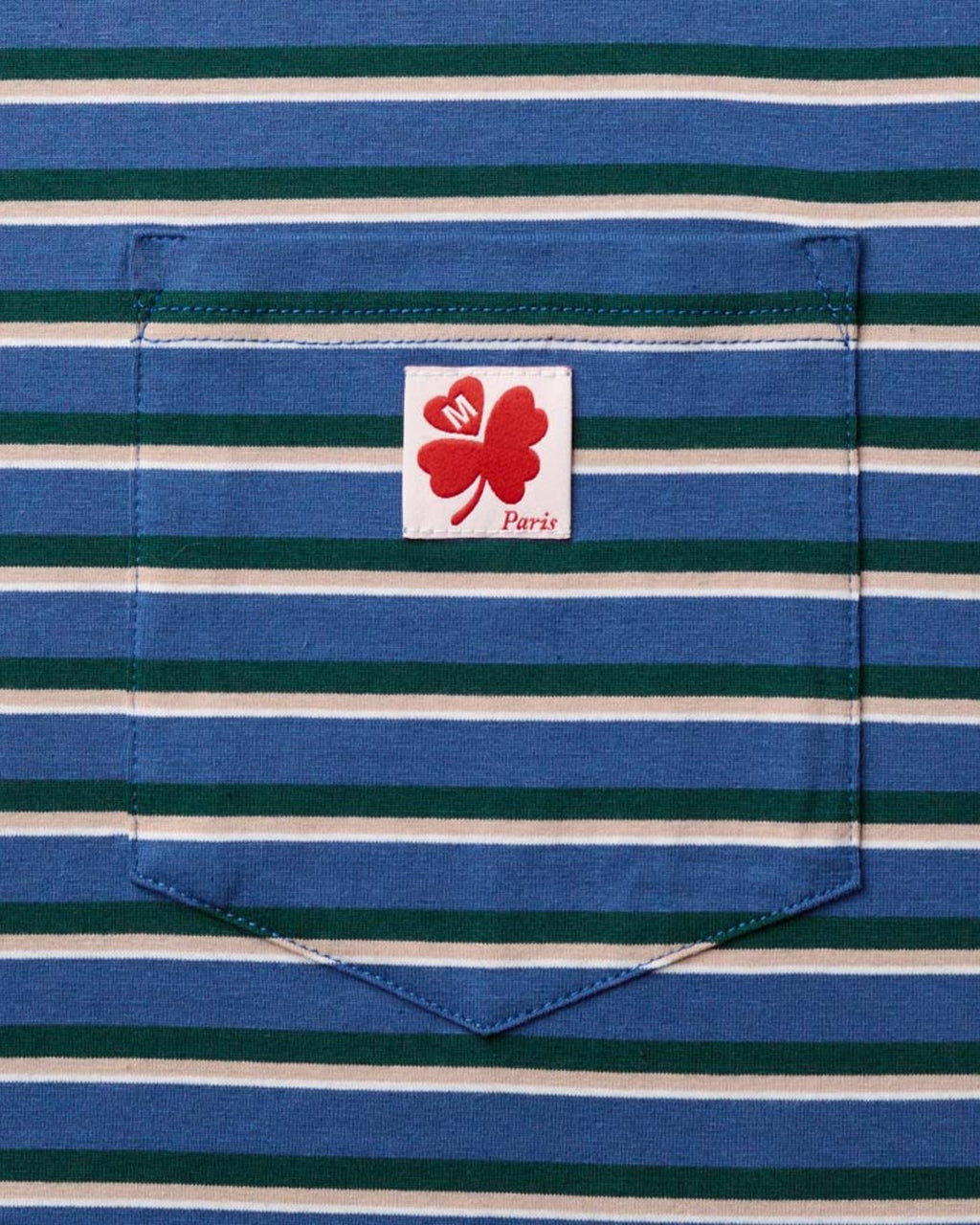 Merci - T-Shirt Vadim Rayé - Indigo & Vert