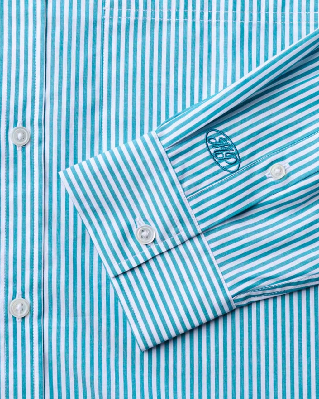 Merci - Chemise Sacha Rayé - Turquoise