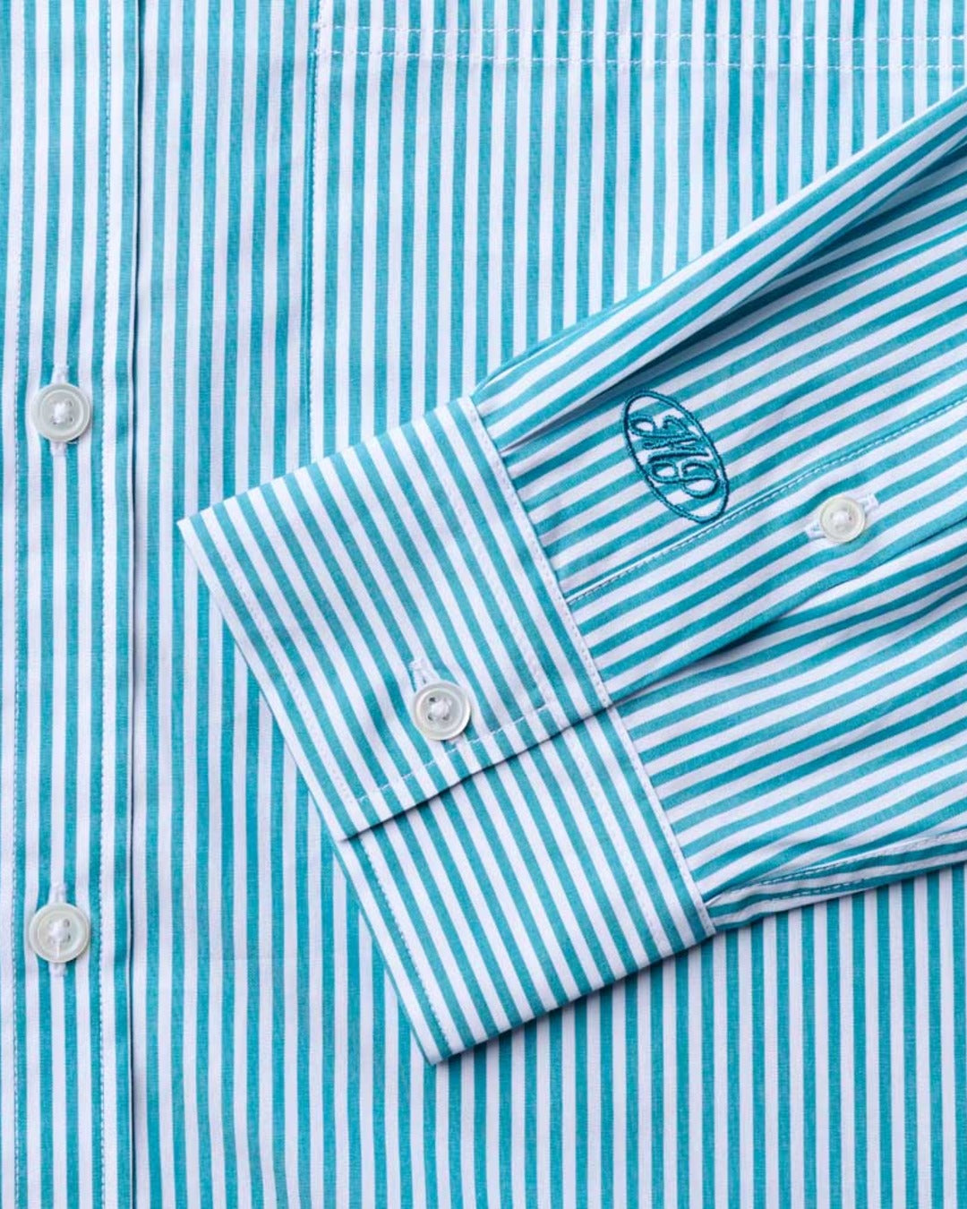 Merci - Chemise Sacha Rayé - Turquoise