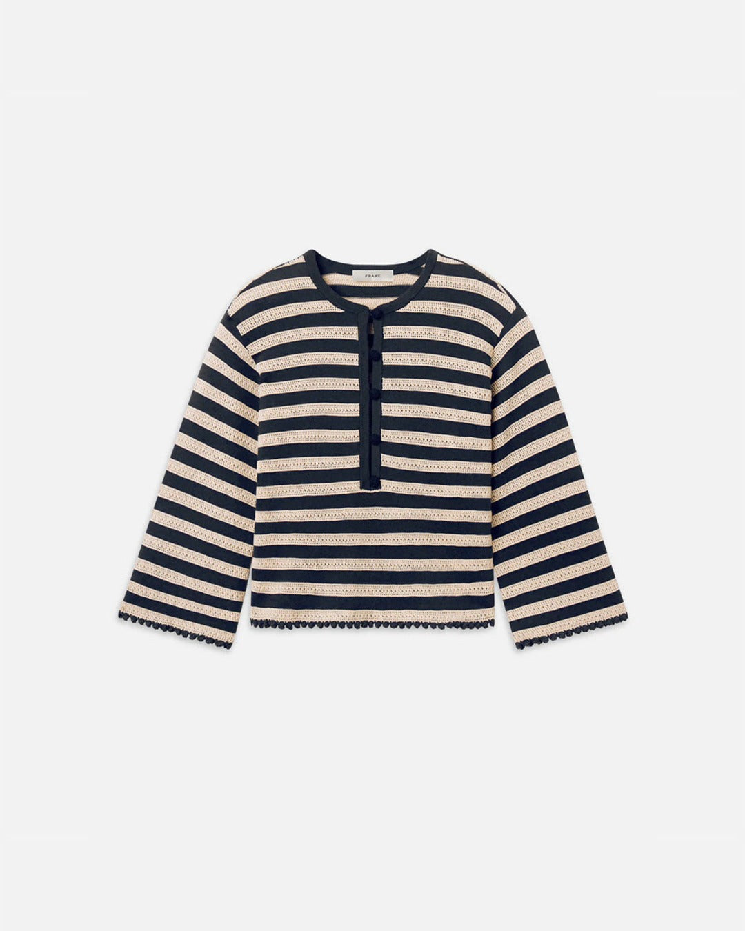 Frame - Captain Sweater - Cream & Navy