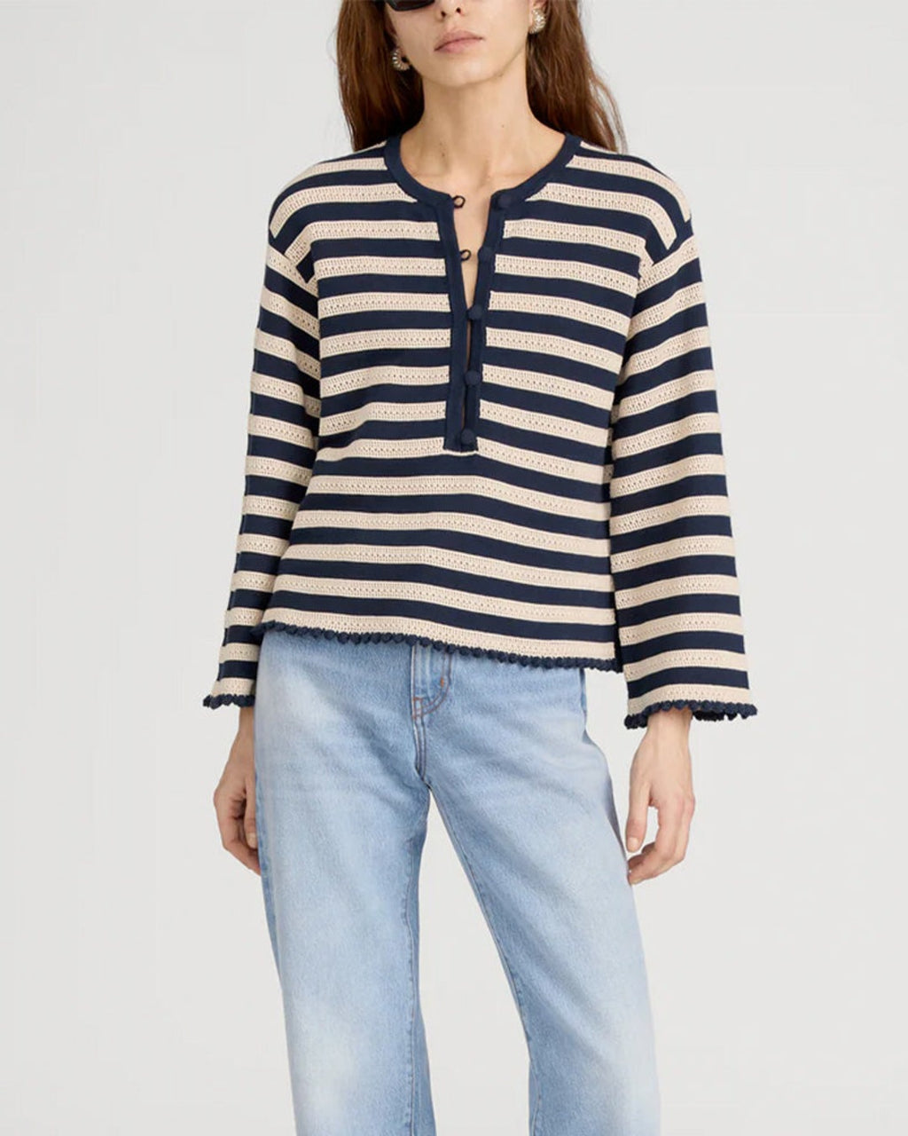 Frame - Pull Captain - Crème & Marine