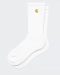 Carhartt Wip - Chaussettes Chase - Blanc & Doré