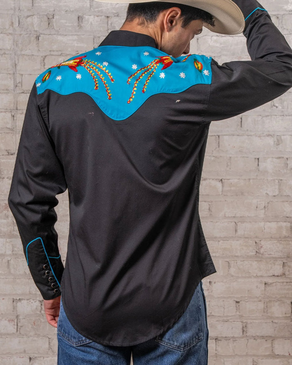 Rockmount - Chemise Space Cowboy - Noir & Turquoise