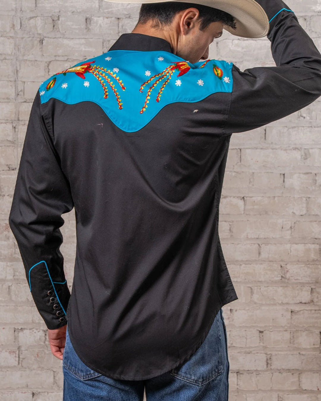 Rockmount - Chemise Space Cowboy - Noir & Turquoise