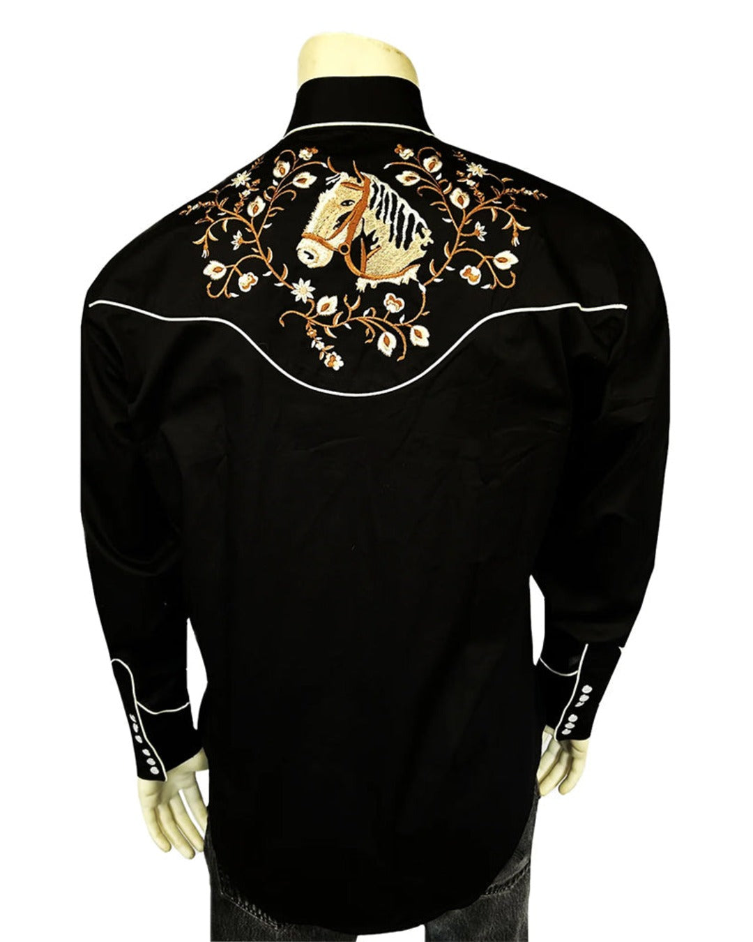 Rockmount - Horsehead Floral Western Shirt - Black