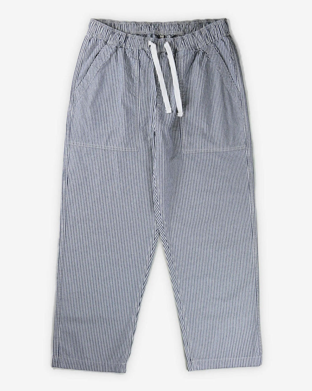 Bleu - Relaxed Hickory Stripe Trousers - Blue