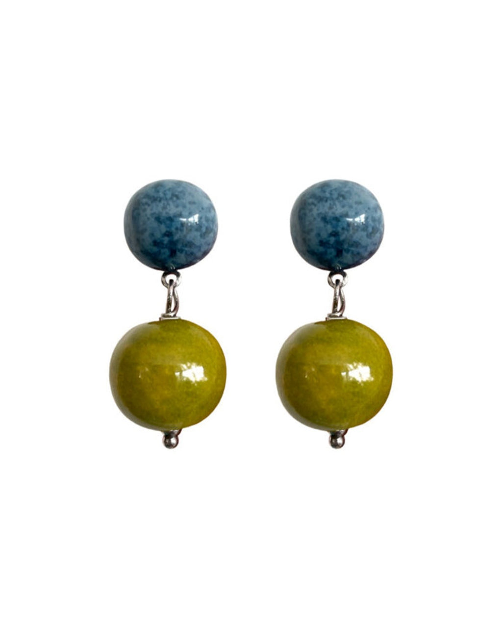 Blanca Olmos Studio - Las Gotas earrings - Blue & Lime