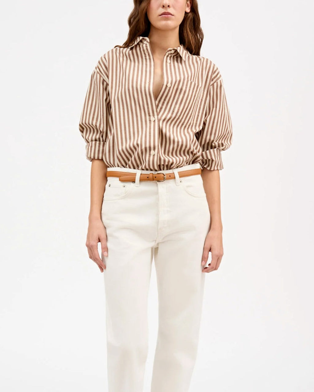 Skall Studio - Edgar Shirt - Brown and Ecru
