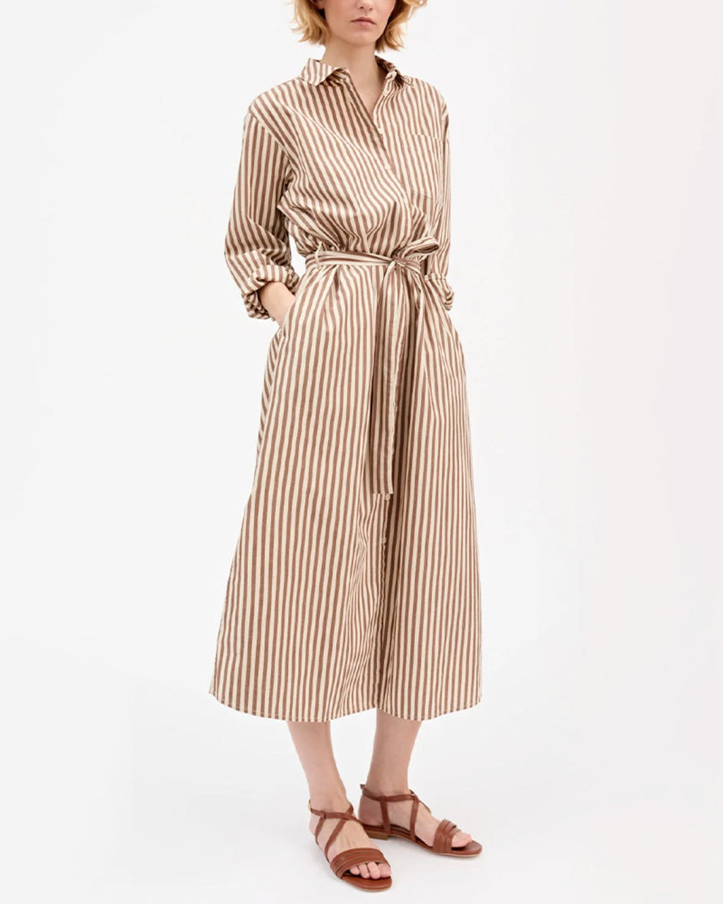 Skall Studio - Robe Chemise Leigh - Marron & Ecru