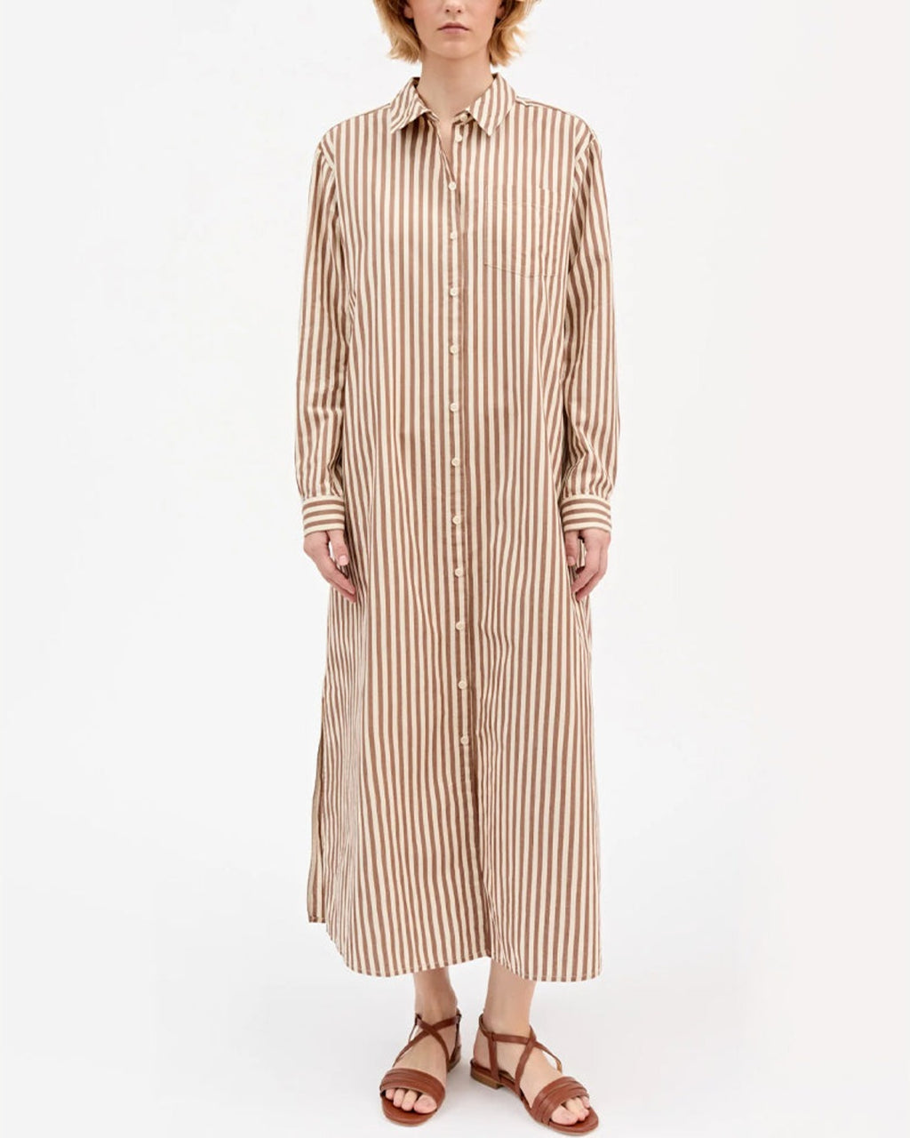 Skall Studio - Robe Chemise Leigh - Marron & Ecru