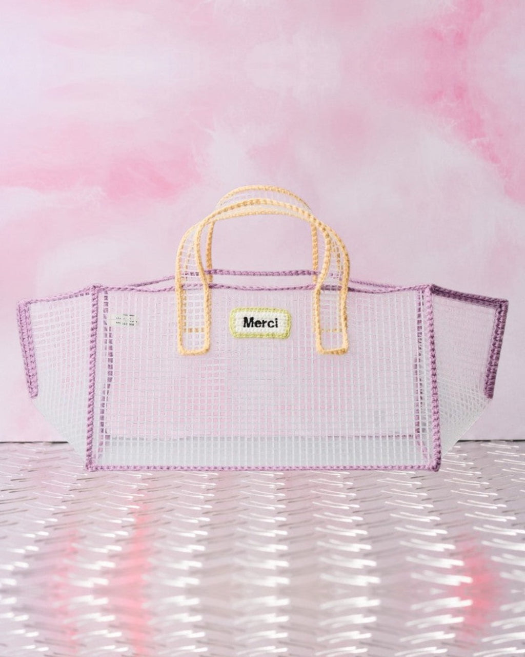 Merci x Mimi Salon - Sac Panier L - Violet & Jaune
