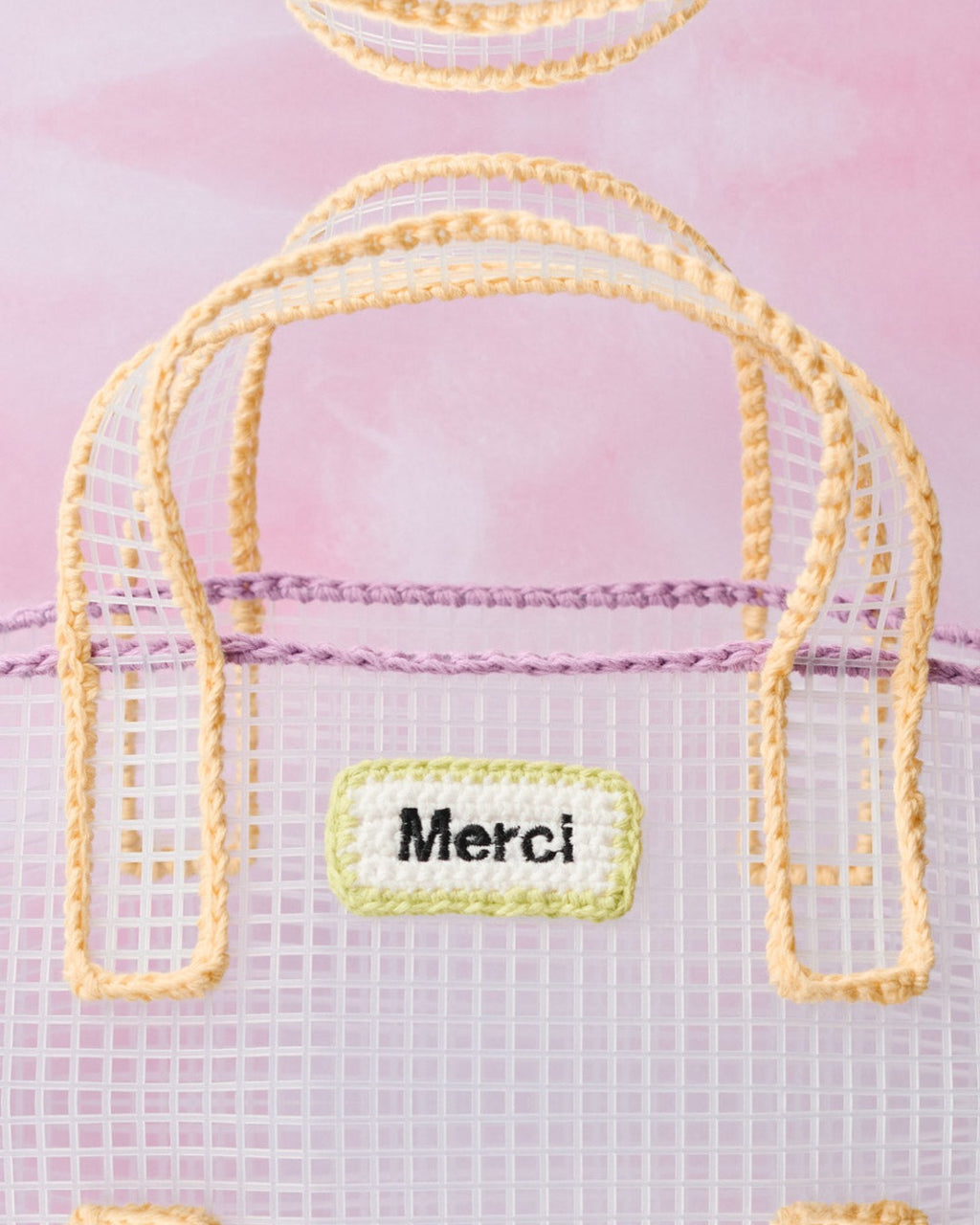 Merci x Mimi Salon - Sac Panier L - Violet & Jaune