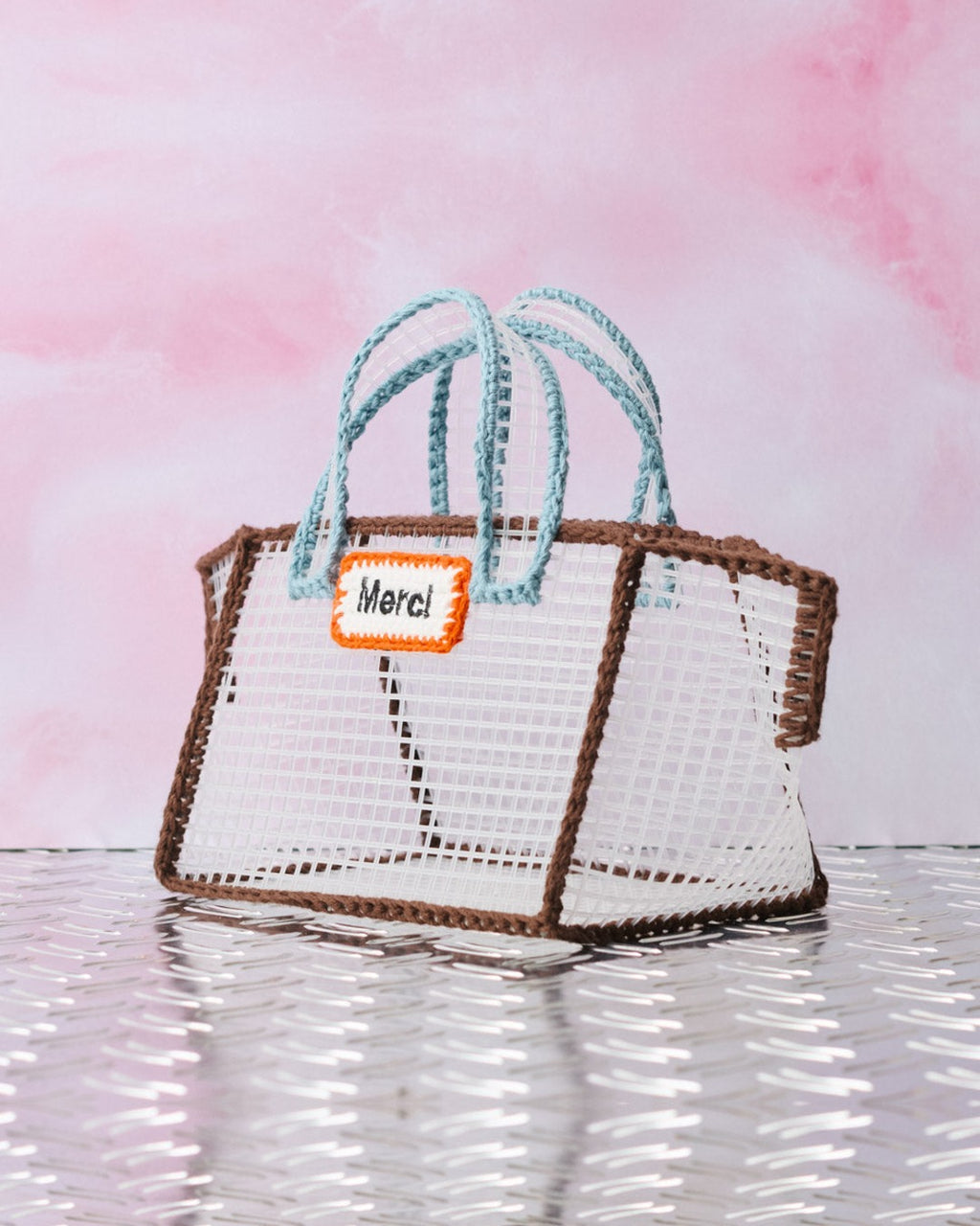 Merci x Mimi Salon - Mimi Salon x Merci - Basket Bag XS - Brown & Blue