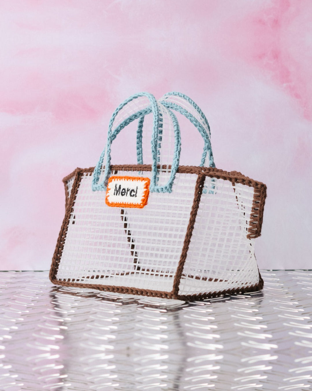 Merci x Mimi Salon - Mimi Salon x Merci - Basket Bag XS - Brown & Blue