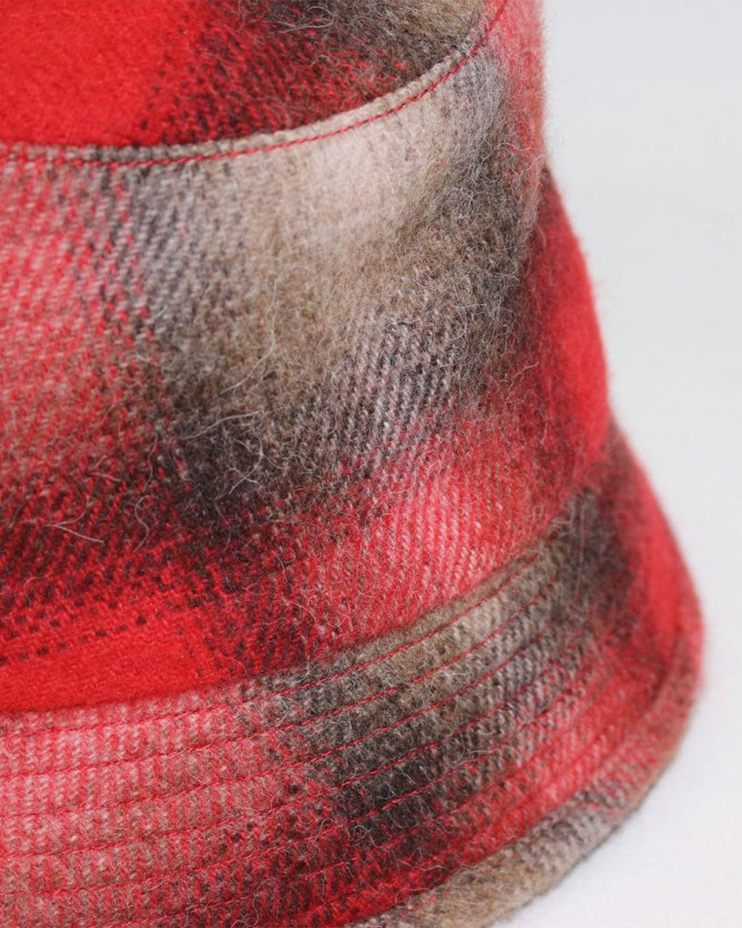 Cableami - Chapeau 70S Wool Shaggy Check - Rouge