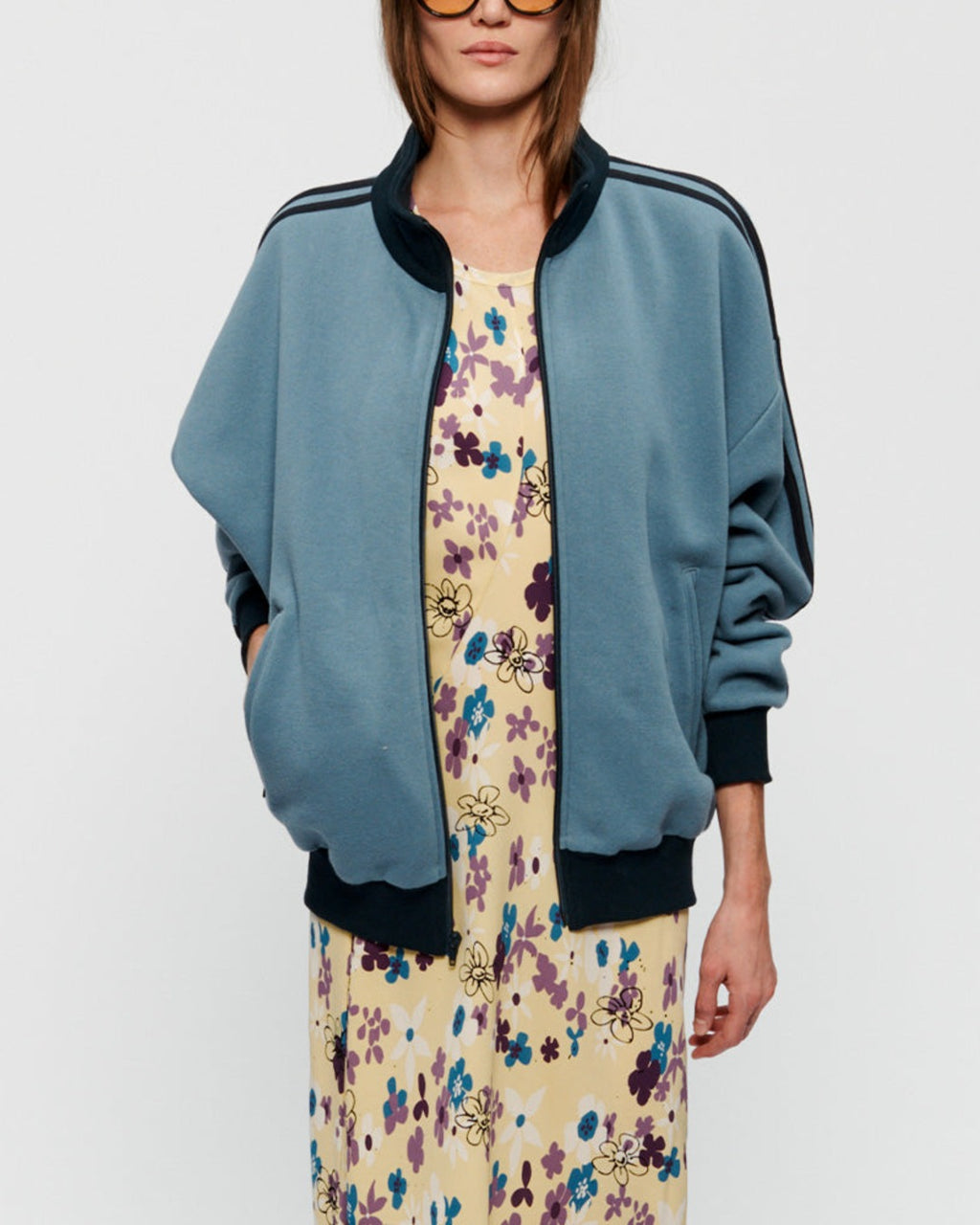 6397 - Track Zip Up Fleece Jacket - Blue