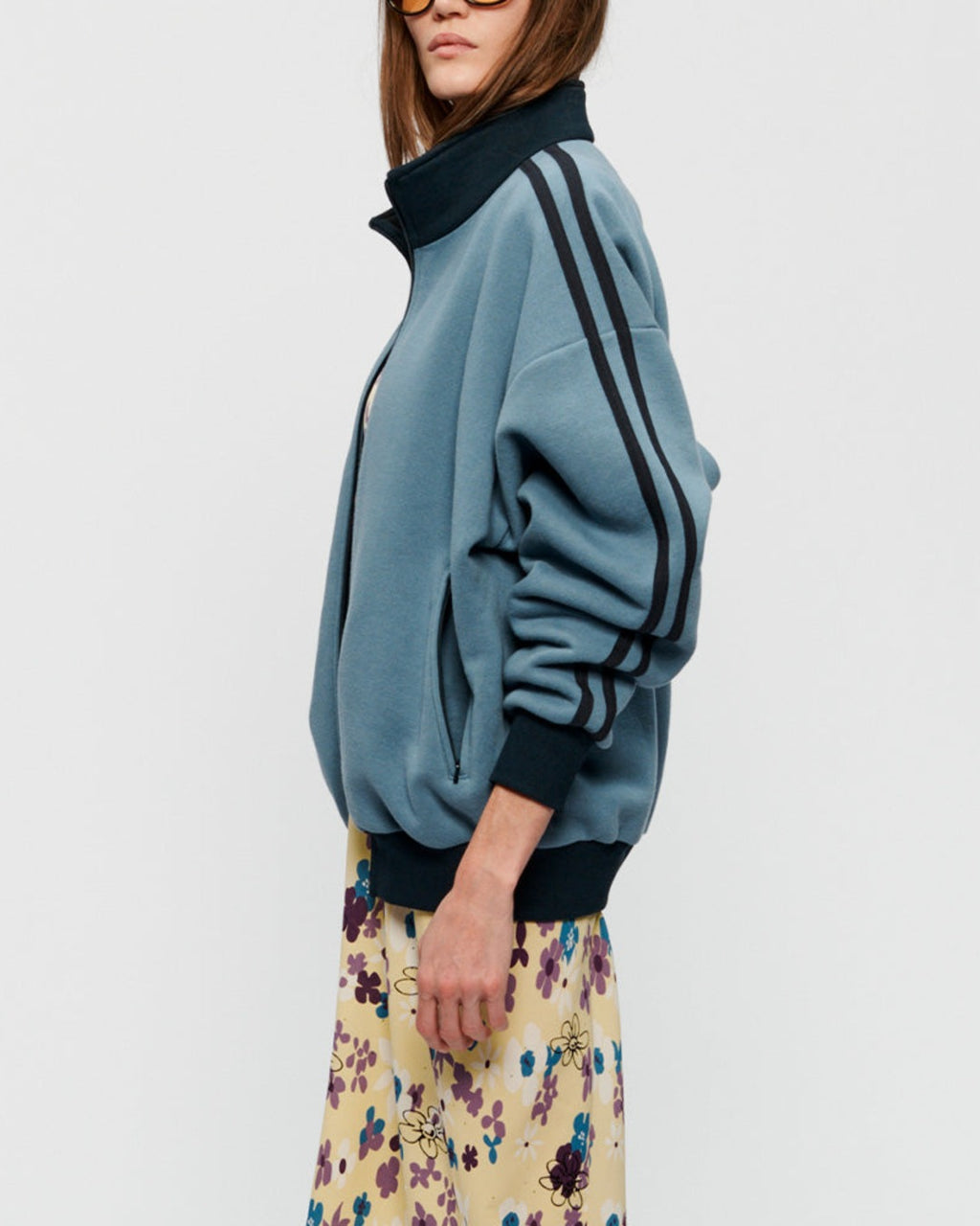 6397 - Track Zip Up Fleece Jacket - Blue