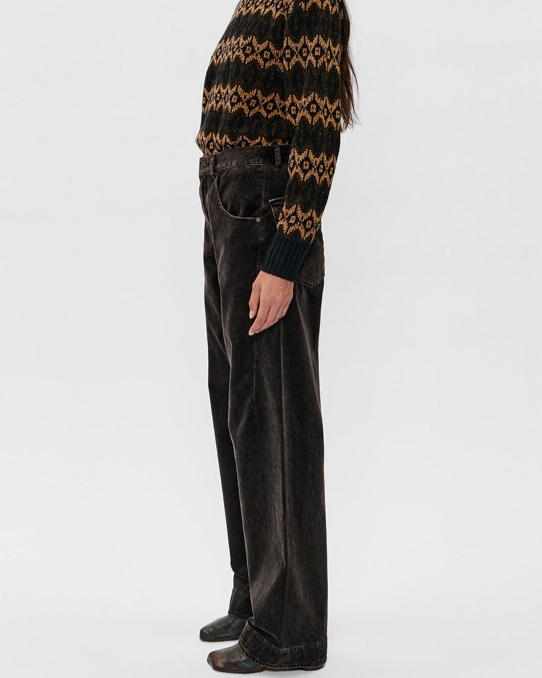 6397 - Pantalon Side Dart - Ebony