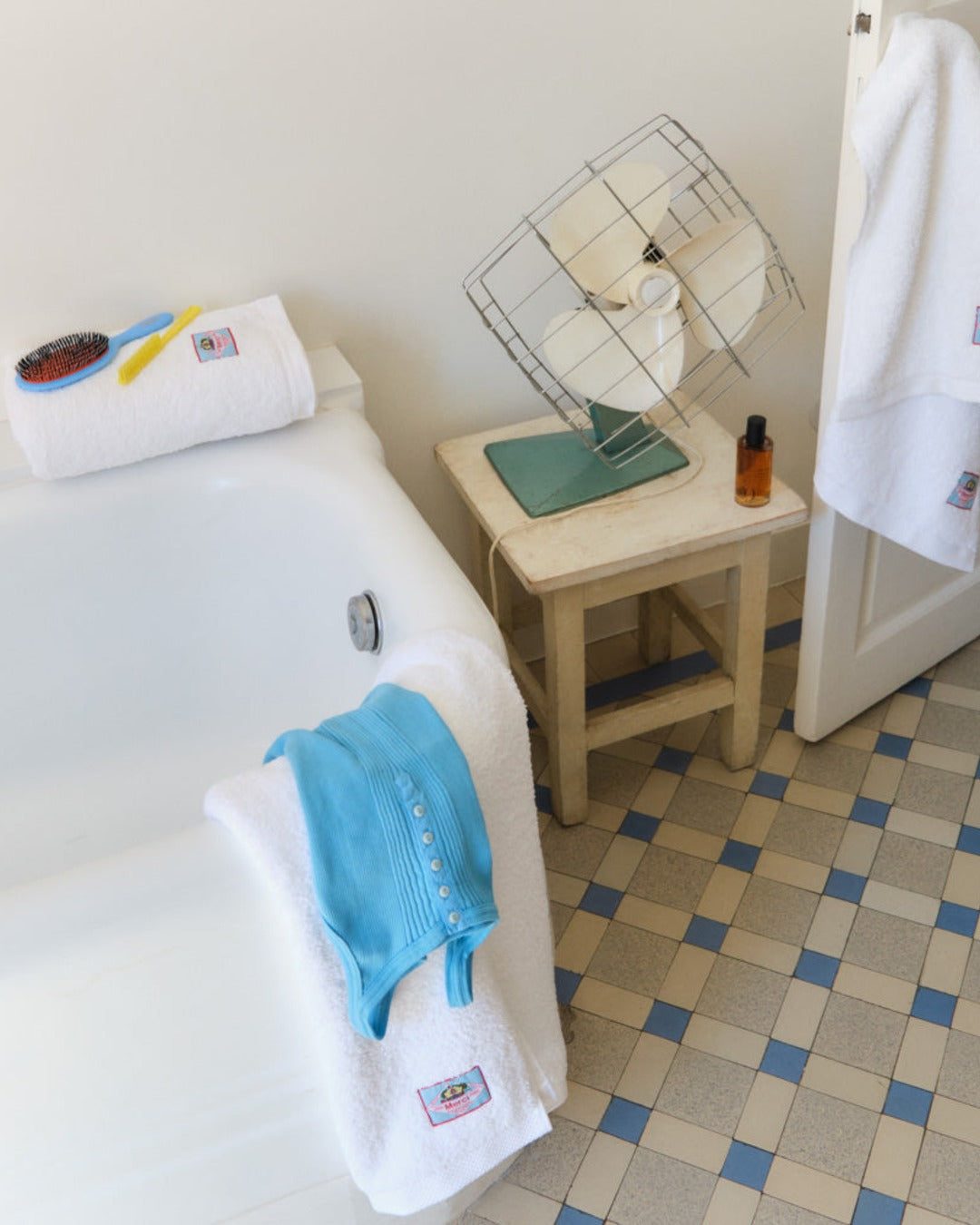 Merci - Serviette De Bain En Éponge - Blanc Brume
