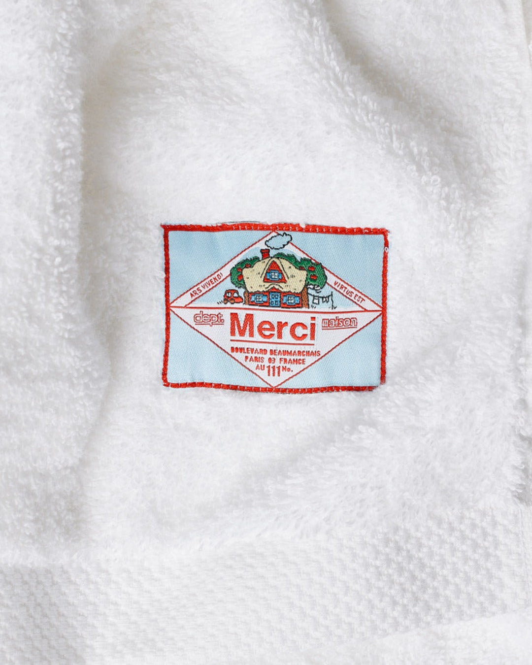 Merci - Serviette De Bain En Éponge - Blanc Brume
