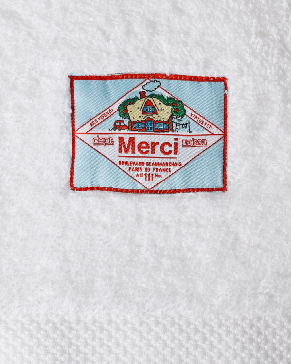 Merci - Serviette De Bain En Éponge - Blanc Brume