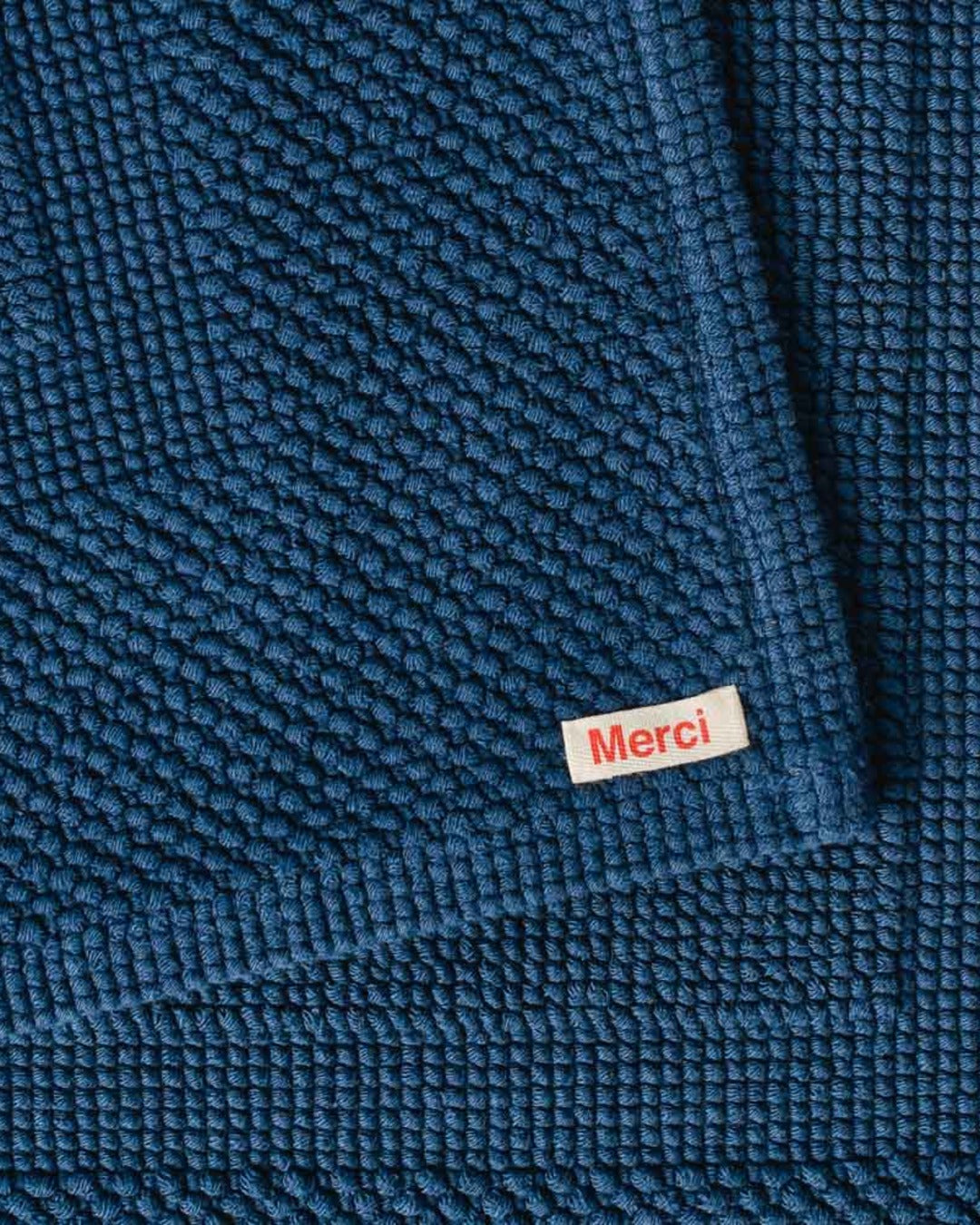 Merci - Tapis De Bain En Coton - Bleu Nuit