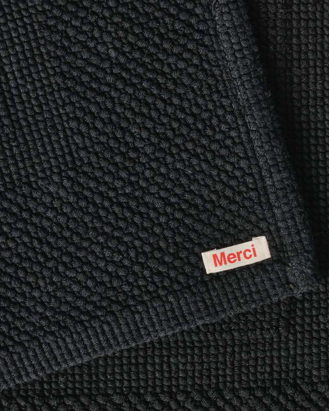 Merci - Tapis De Bain En Coton - Noir Minuit