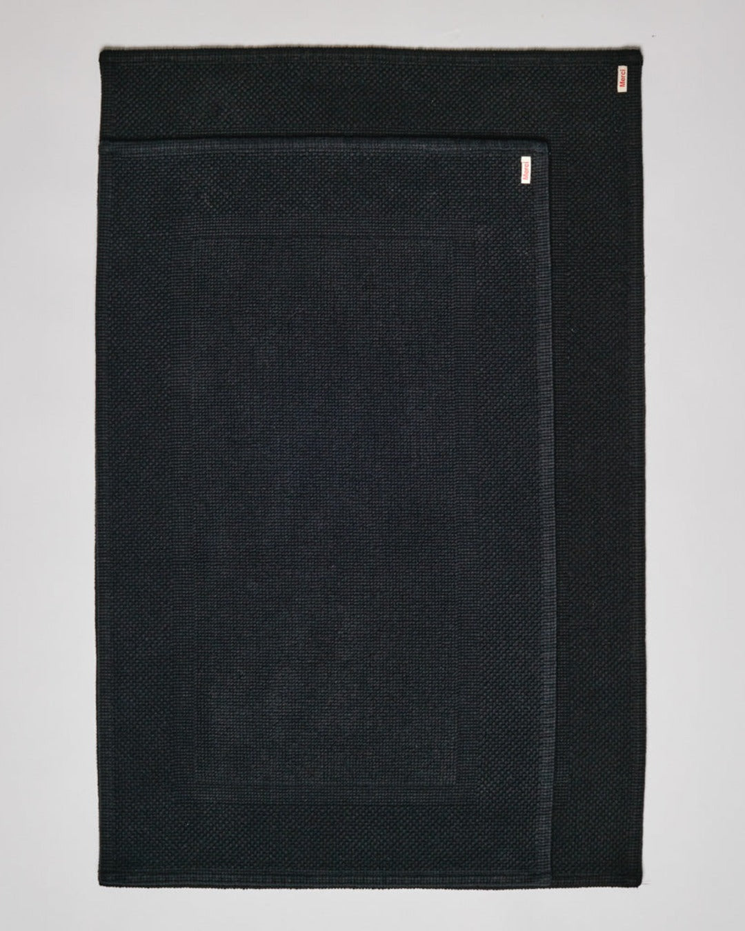 Merci - Tapis De Bain En Coton - Noir Minuit