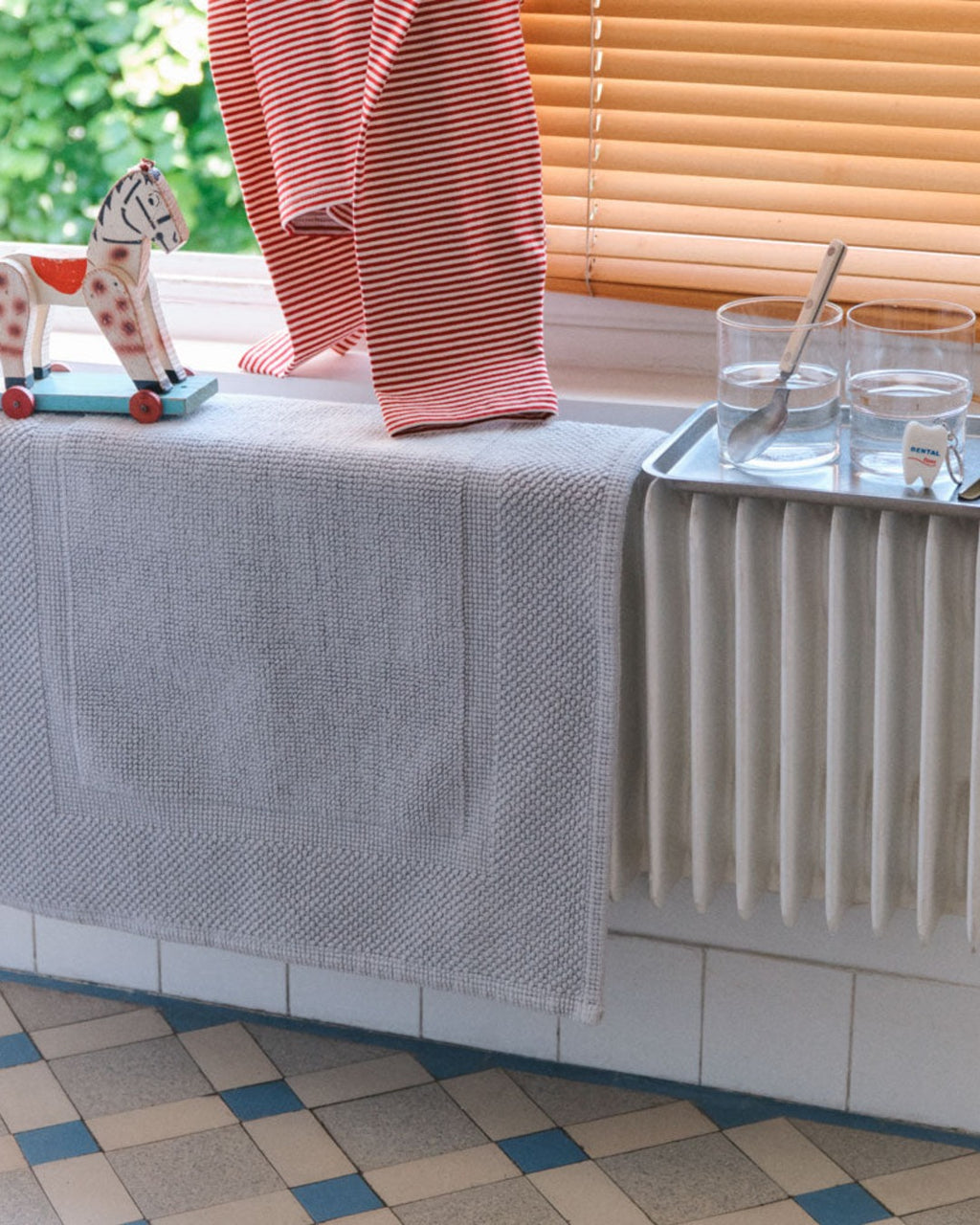 Merci - Tapis De Bain En Coton - Gris Nébuleux