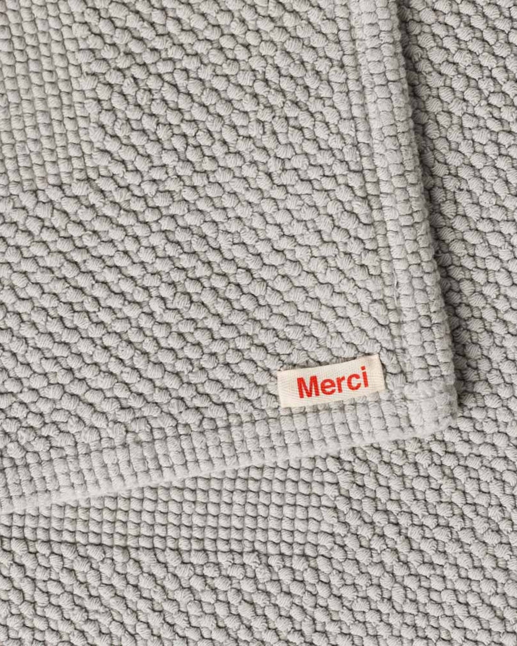 Merci - Tapis De Bain En Coton - Gris Nébuleux