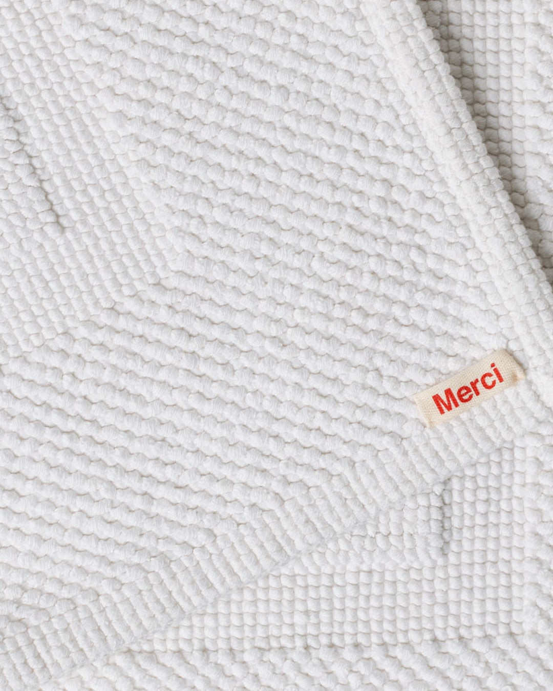 Merci - Tapis De Bain En Coton - Blanc Brume