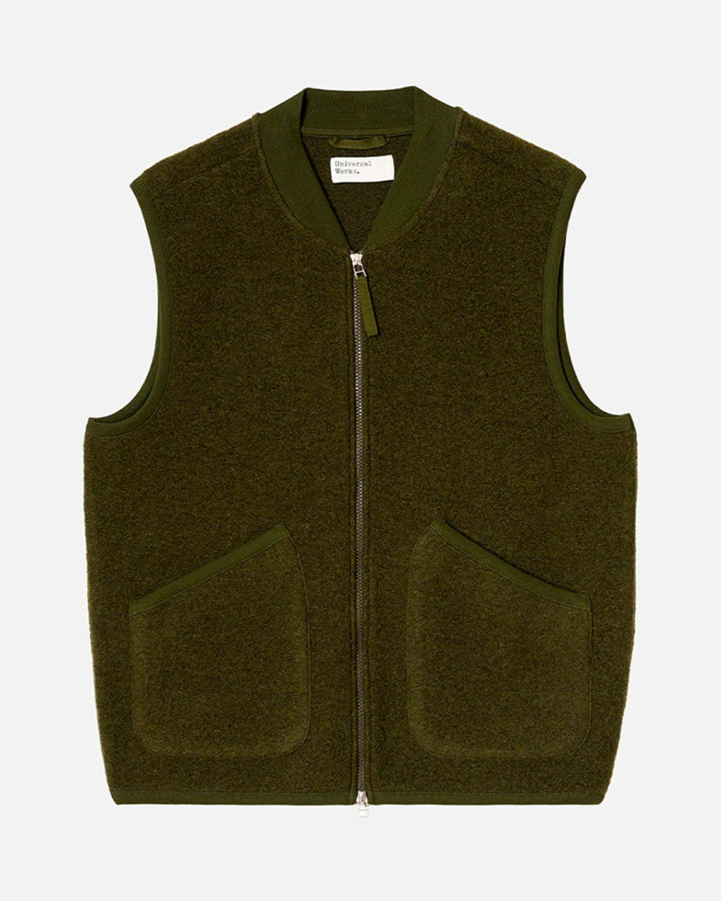 Universal Works - Gilet Sans Manches Zip - Olive
