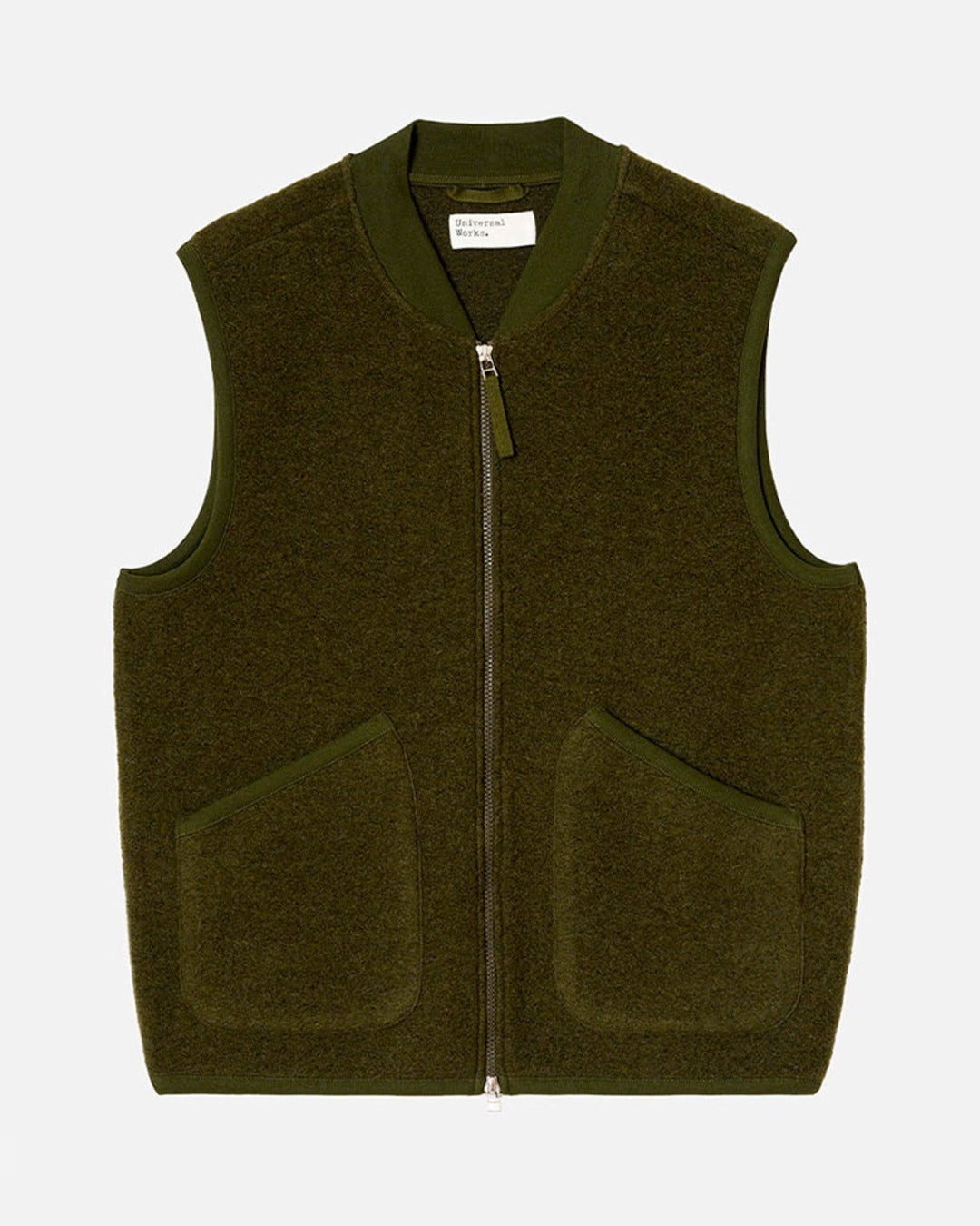 Universal Works - Gilet Sans Manches Zip - Olive