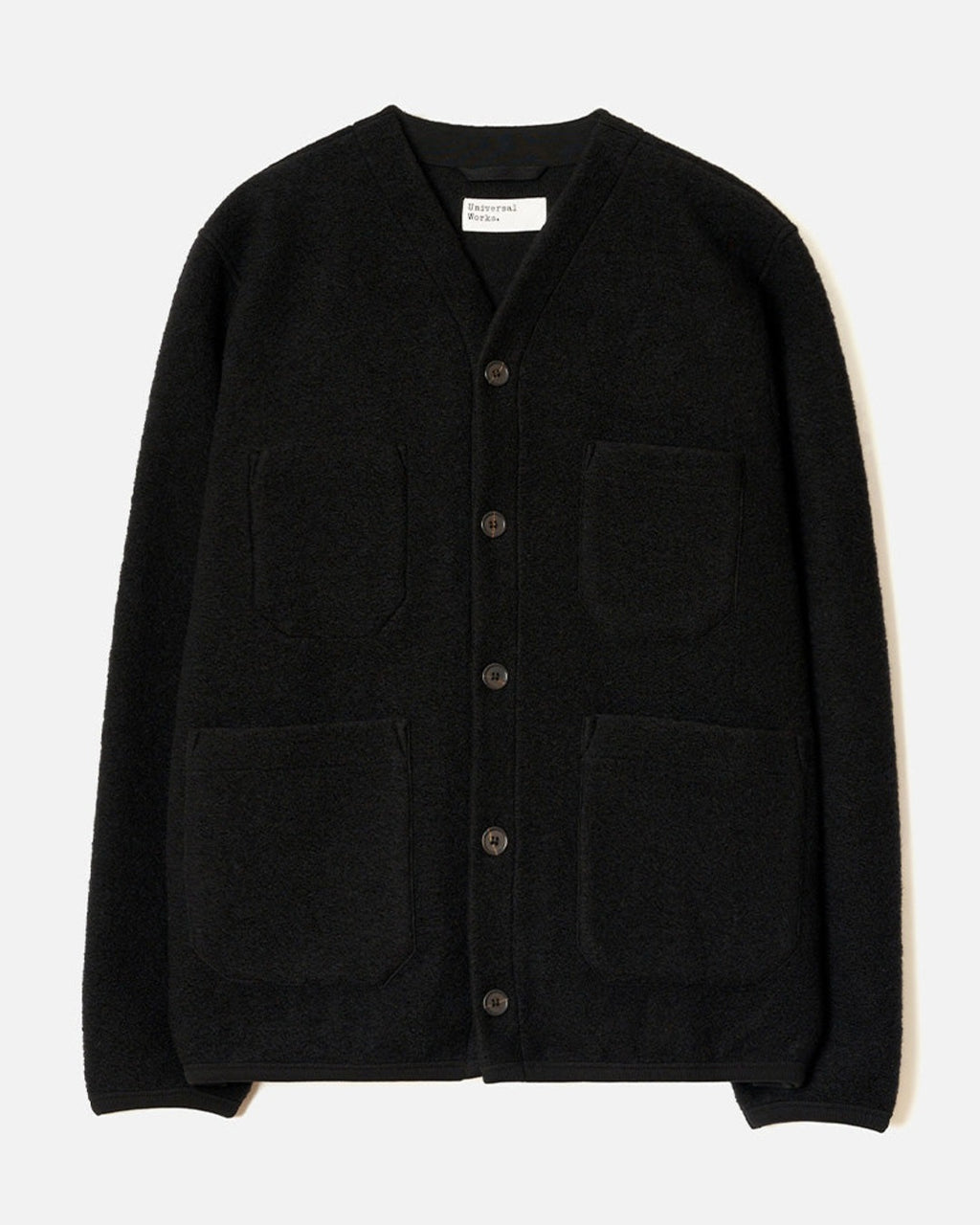 Universal Works - Cardigan Laine - Noir