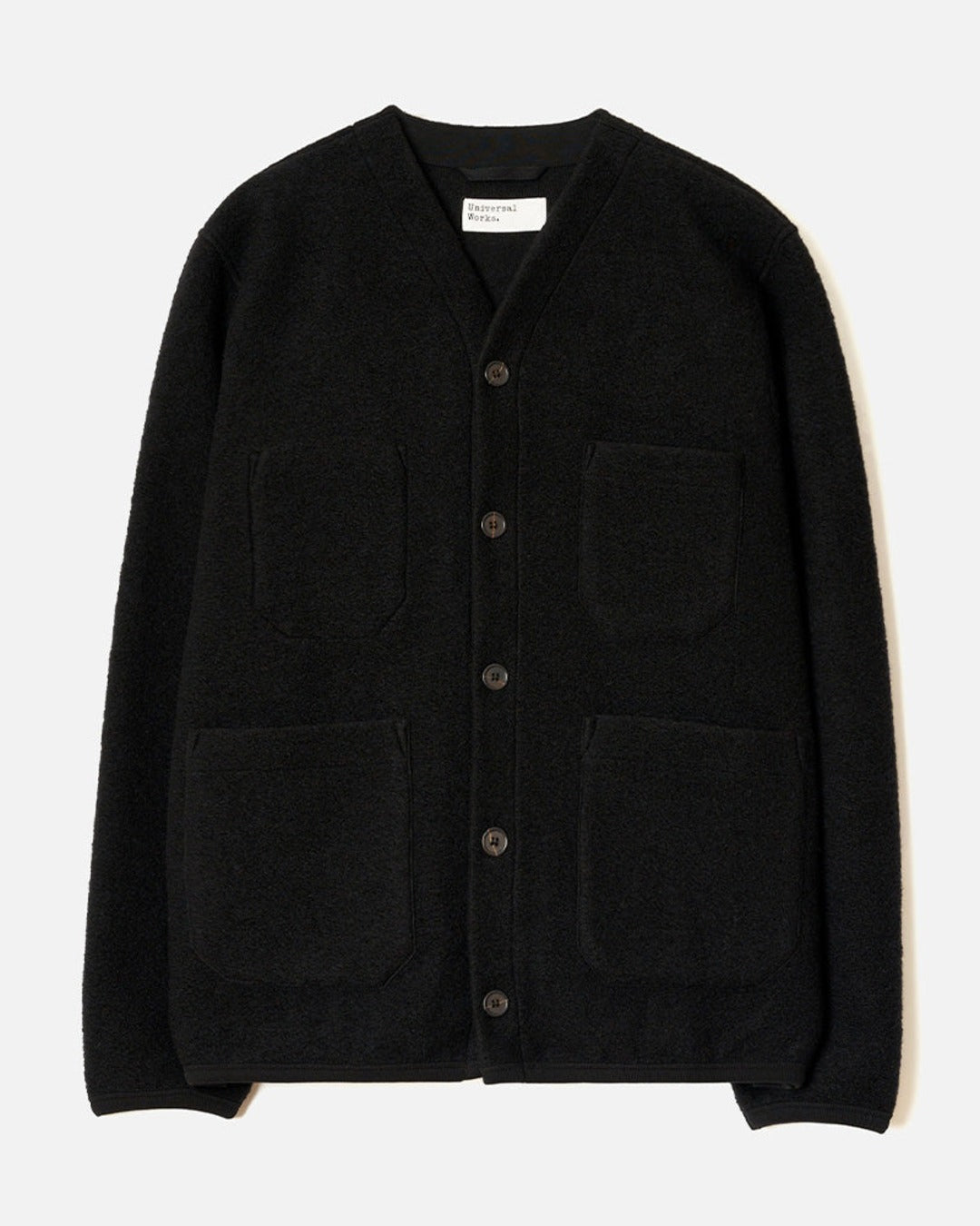 Universal Works - Cardigan Laine - Noir