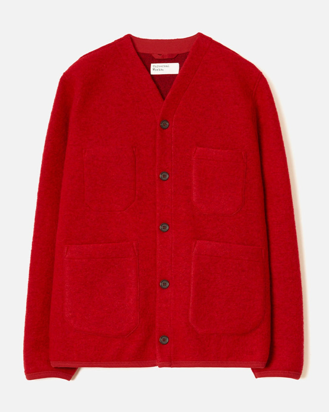 Universal Works - Cardigan Laine - Rouge Scarlet