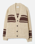 Universal Works - Cardigan Langdale - Écru & Marron