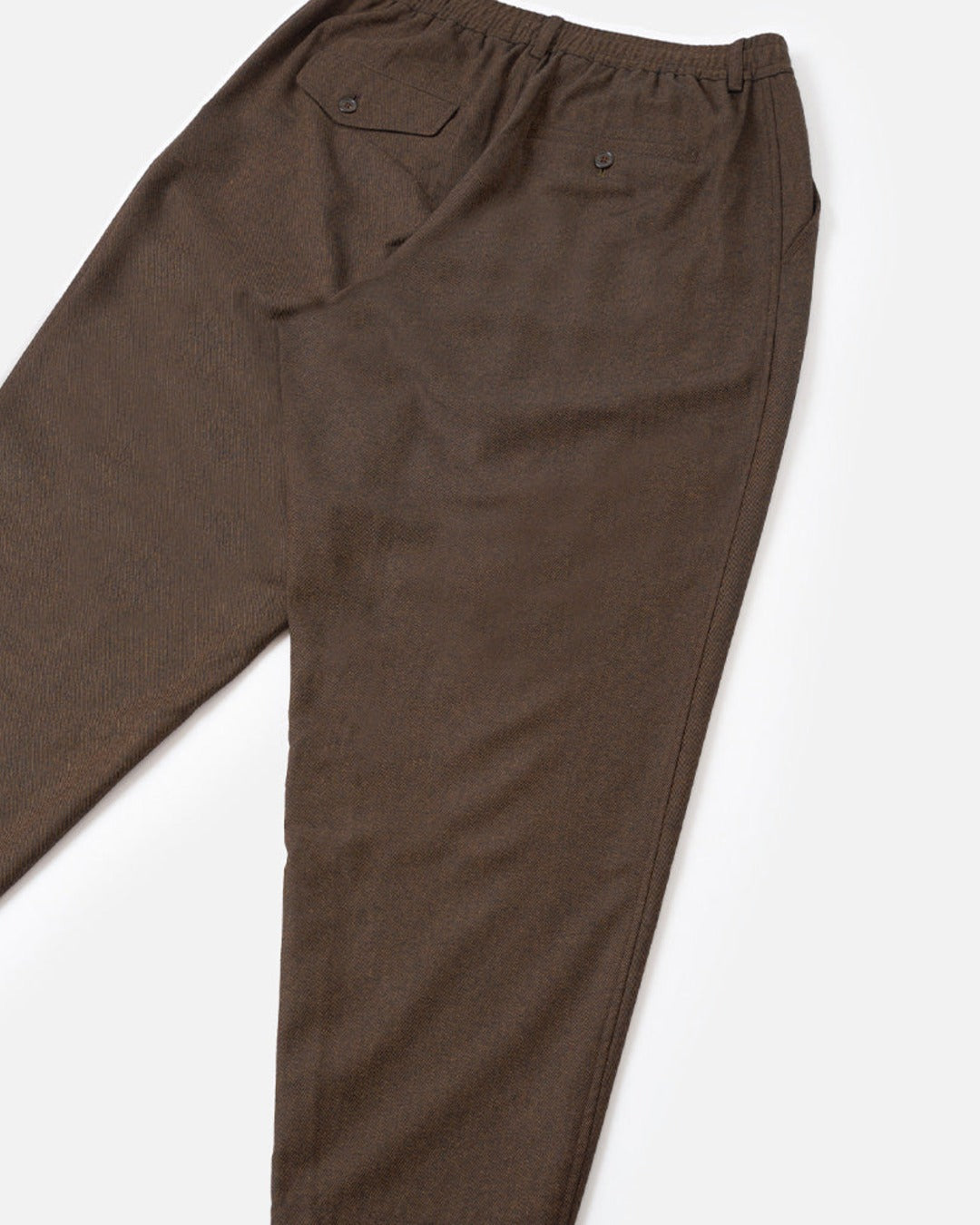 Universal Works - Pantalon Pleated Track Tweed - Marron