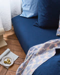 Merci - Drap-Housse En Percale De Coton - Tataki Bleu Nuit