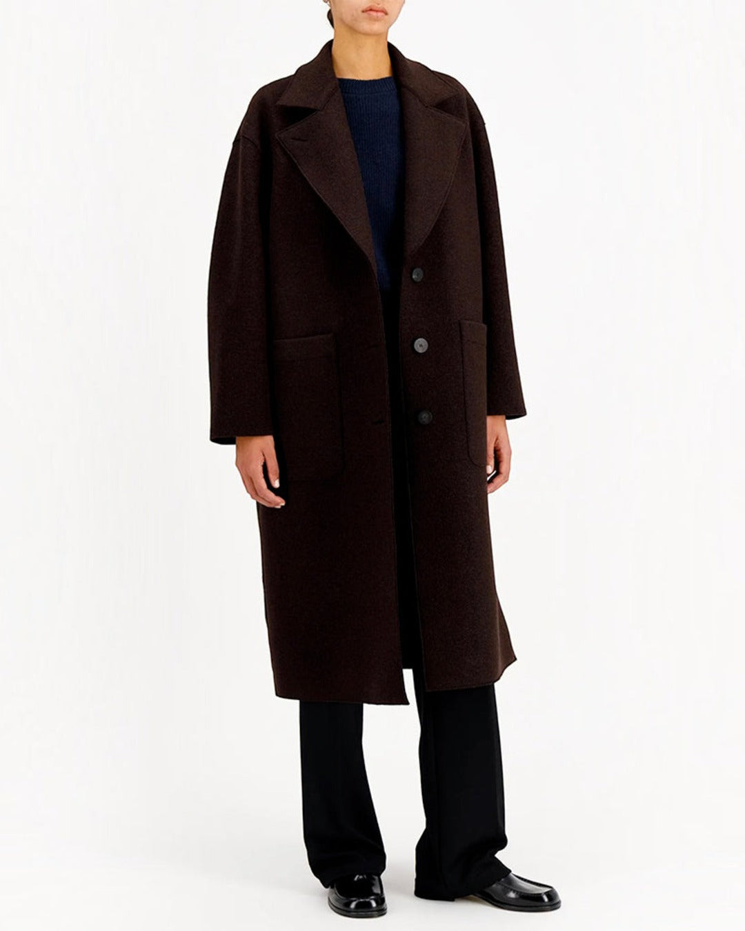Harris Wharf London - Manteau Greatcoat - Bordeaux