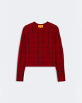Guest In Residence - Pull Shrunken Checker Crew - Carmine Burnt & Cocoa