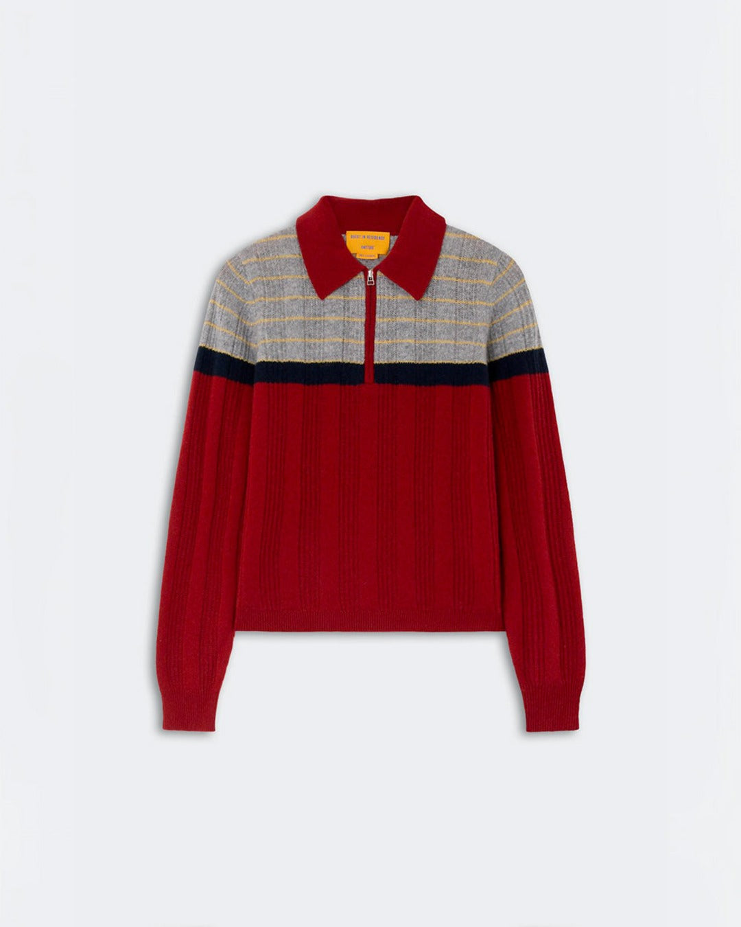 Guest In Residence - Sweater Track Polo - Carmine Combo
