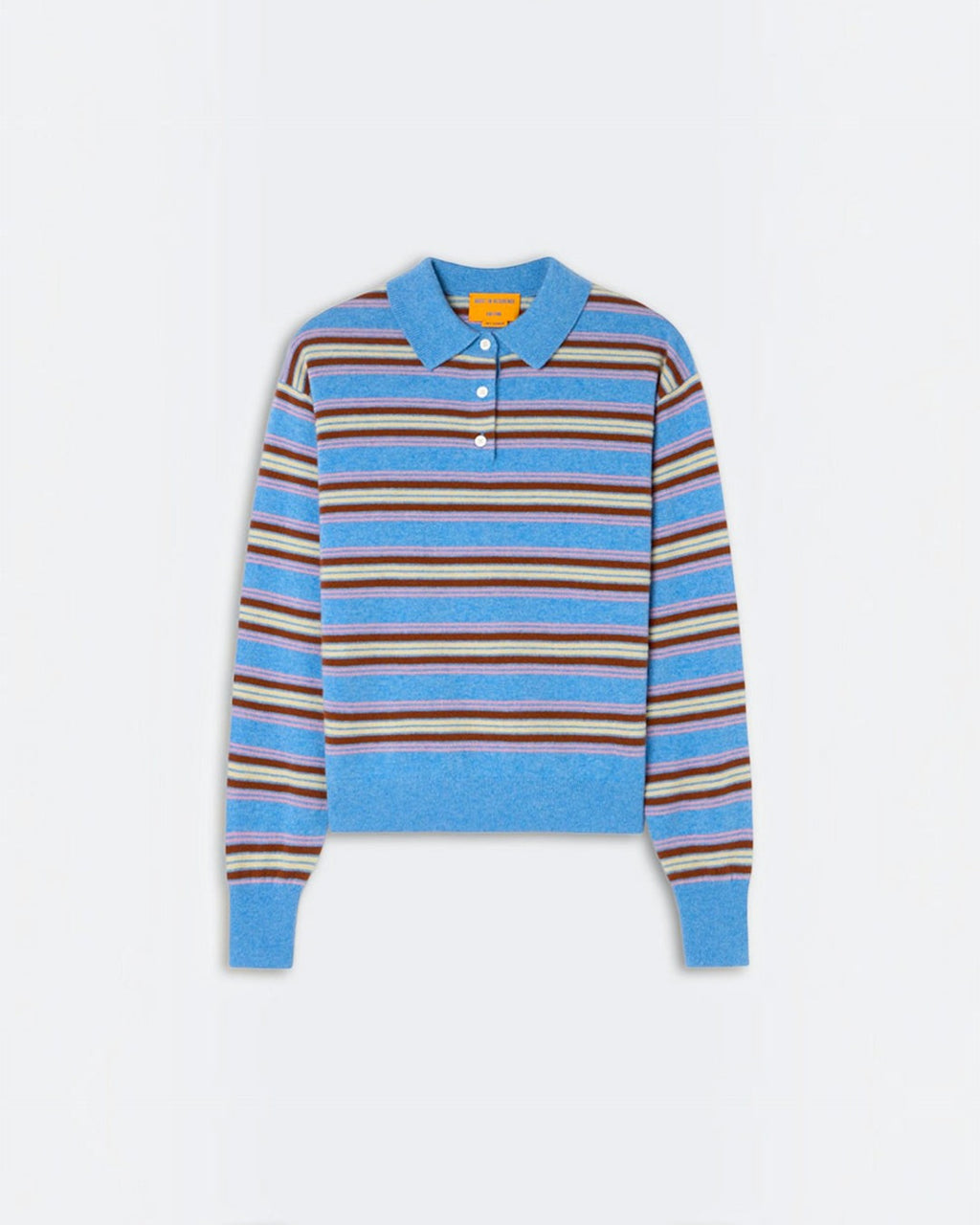 Guest In Residence - Collegiate Striped Polo - Delft Blue Combo