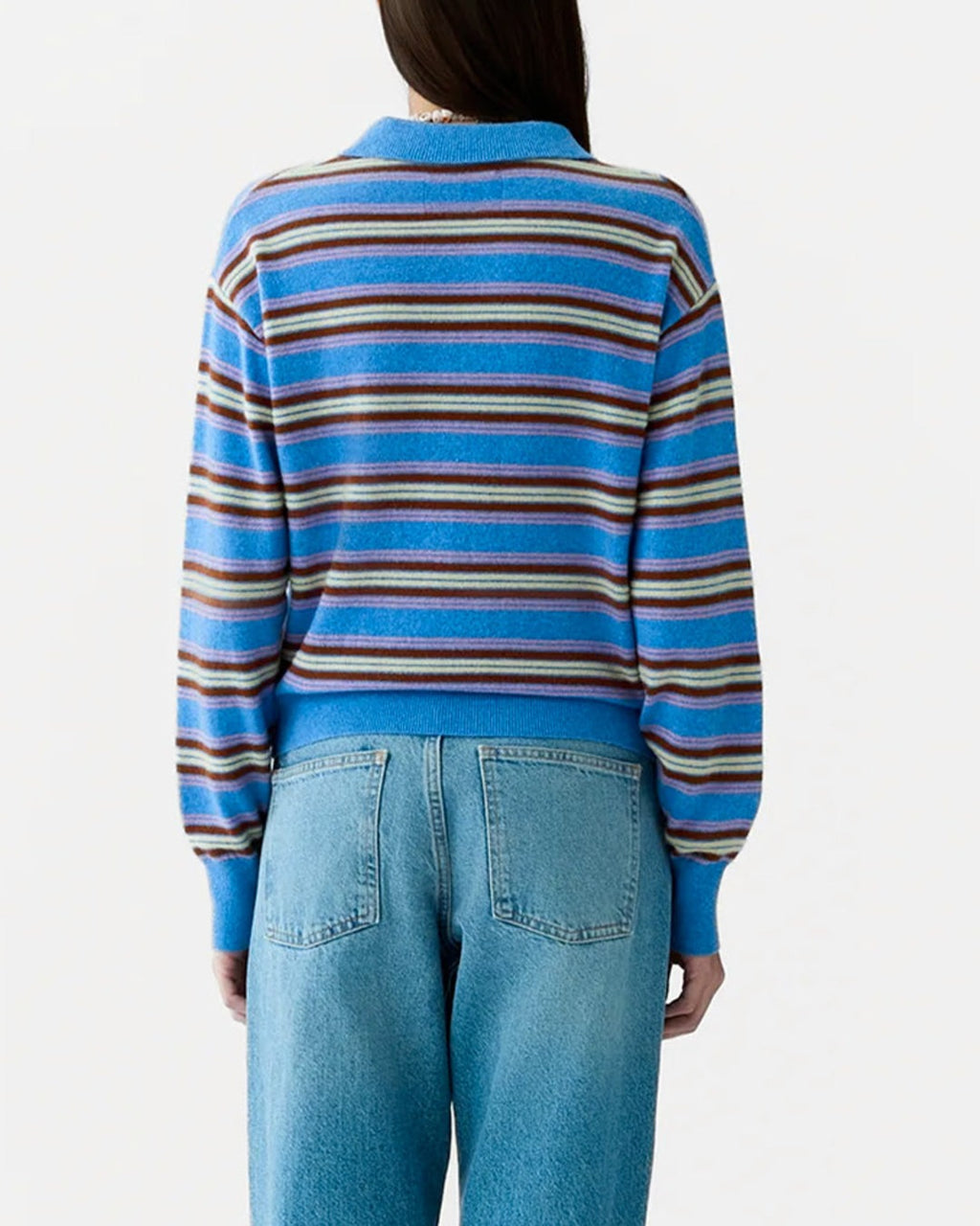 Guest In Residence - Collegiate Striped Polo - Delft Blue Combo